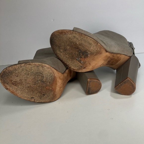 VINCE Addison Suede Leather Peep Toe Booties - Picture 10 of 12